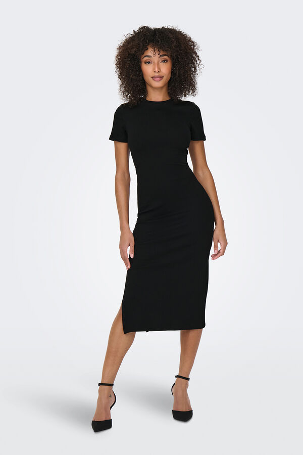 Only Vestido midi slim preto