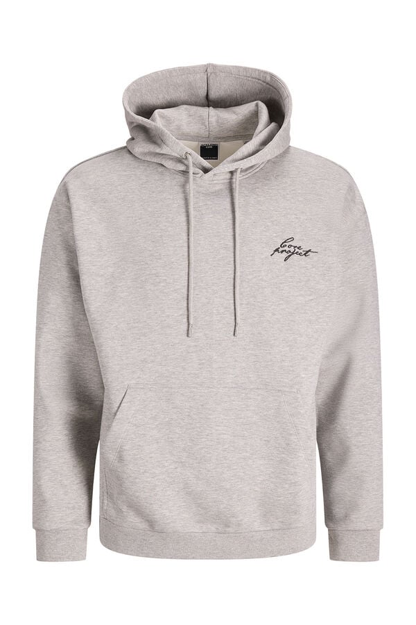 Jack & Jones Sudadera con capucha felpa suave gris
