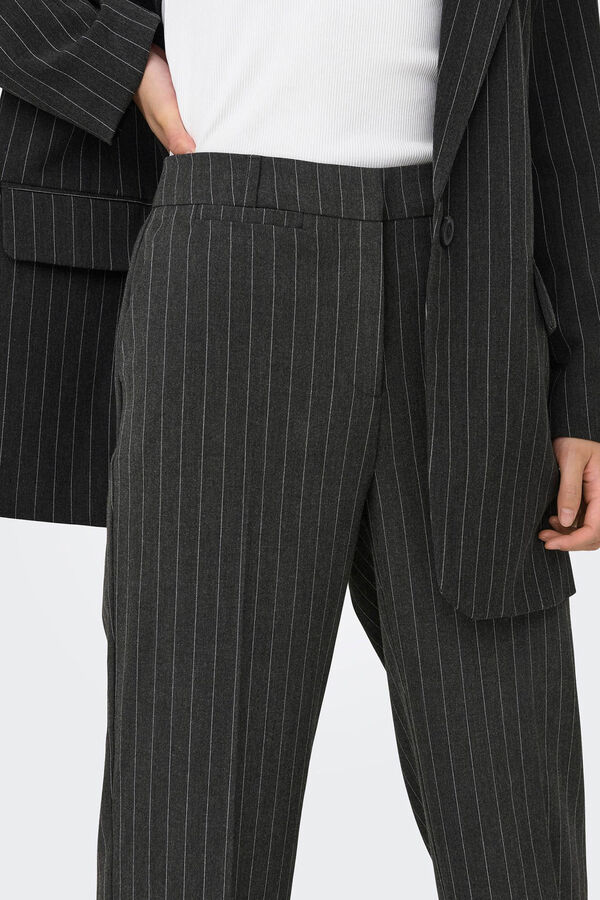 Springfield Pantalón recto raya diplomática gris medio