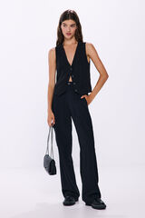 Springfield Pantal&oacute;n cargo fluido negro