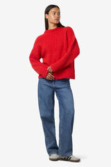 Noisy May jersey cuello redondo rojo