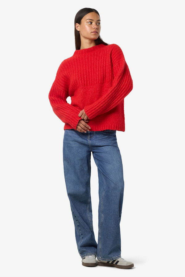 Noisy May jersey cuello redondo rojo