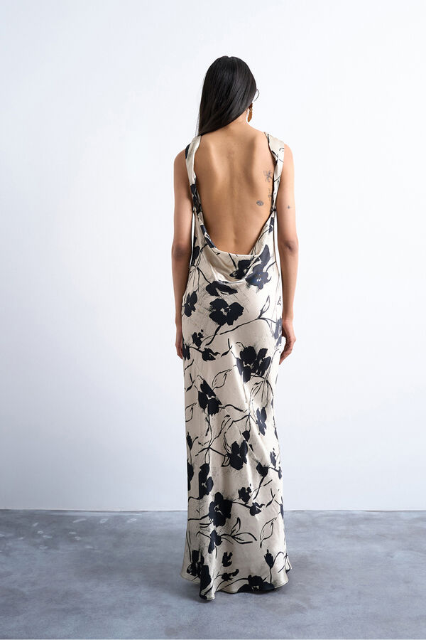 Topshop Vestido midi gola redonda e manga preto