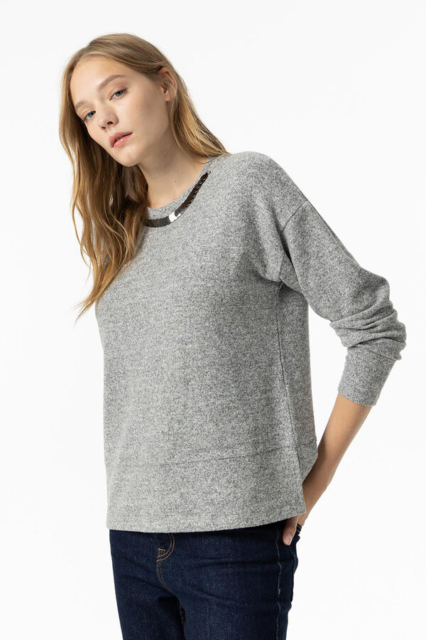 Tiffosi Camiseta De Punto con Aplicaci&oacute;n Met&aacute;lica gris