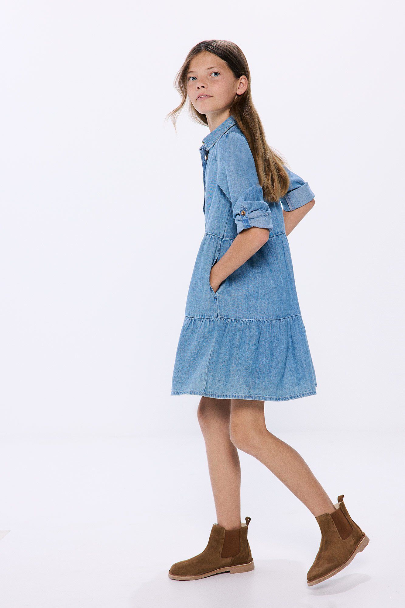 Springfield Kids Vestido camisa denim de menina
