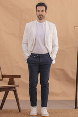 Celopman Chino Casual Slim Com Pin&ccedil;a Azul azul