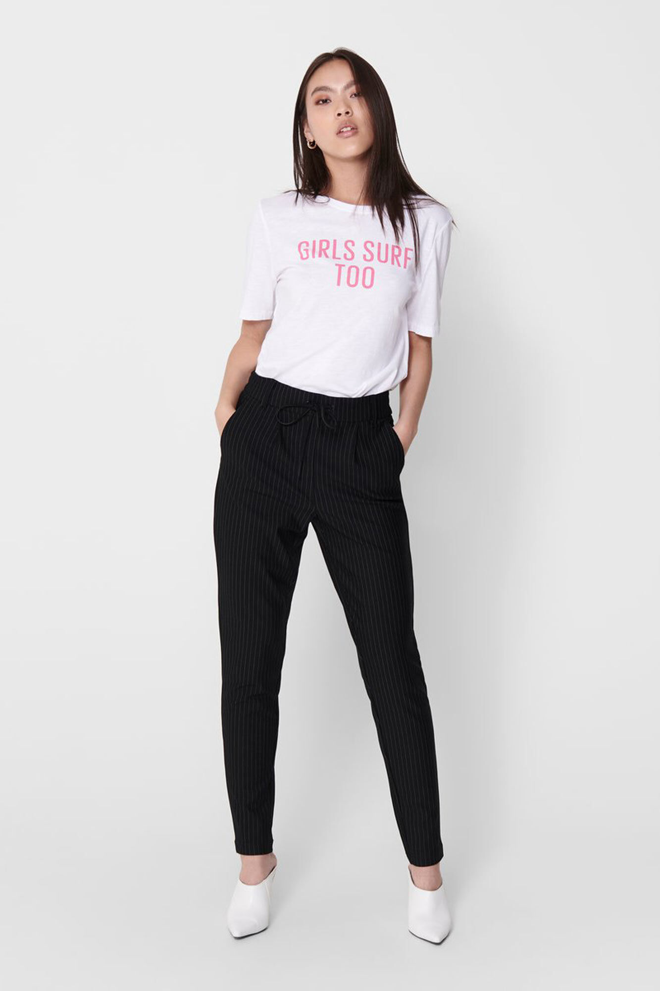 Pantalon negro pinzas cheap mujer