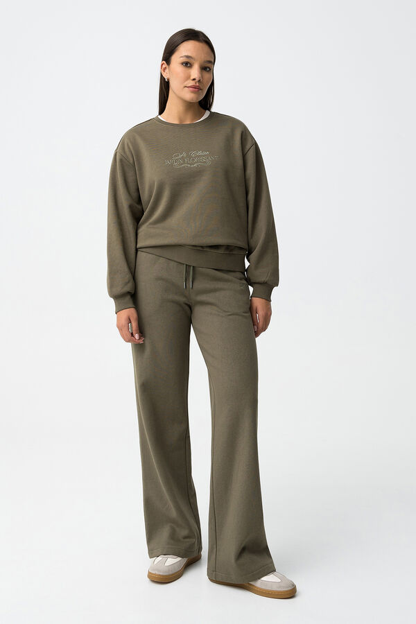 Tiffosi Sweatshirt com bordado frontal bege