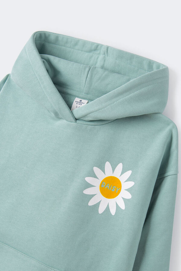 Springfield Kids Sudadera capucha flor ni&ntilde;a verde