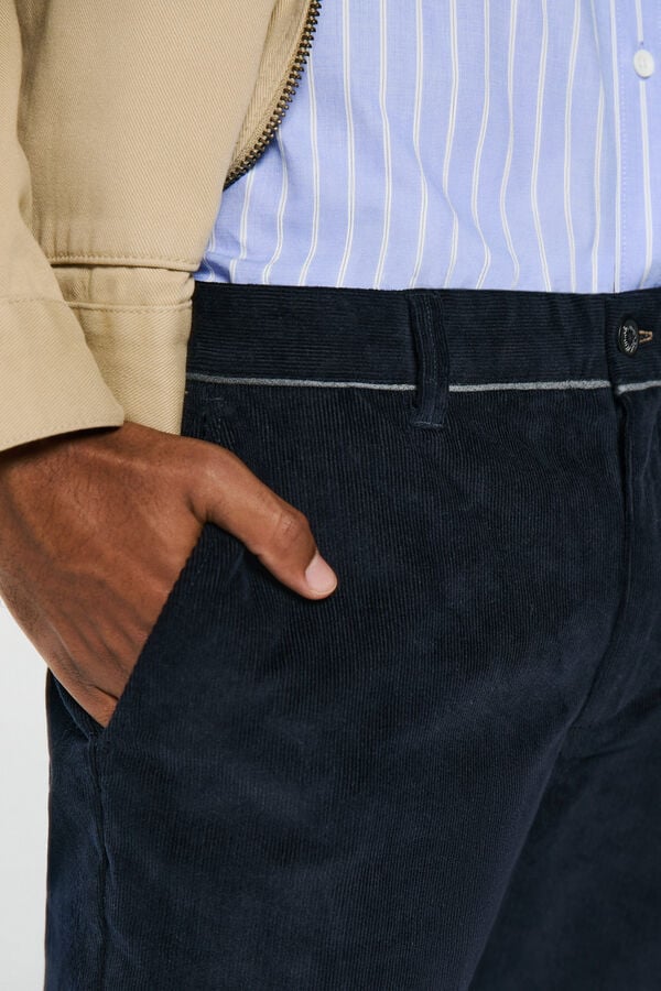 Springfield Cal&ccedil;as de veludo cal&ccedil;as chino com veludo confort&aacute;vel azul