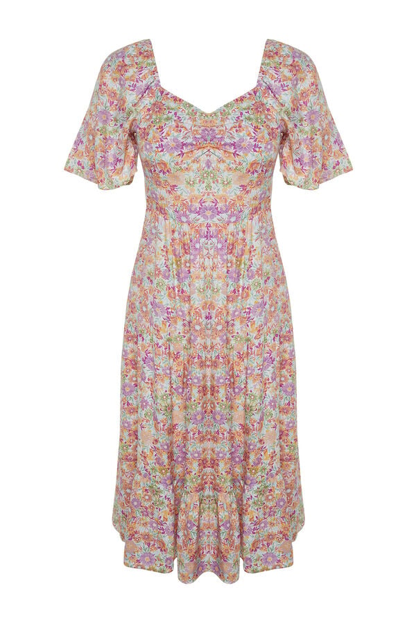 Trendyol Vestido midi escote coraz&oacute;n verde
