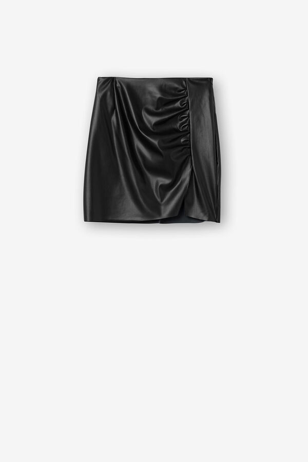 Tiffosi Falda Mini polipiel negro