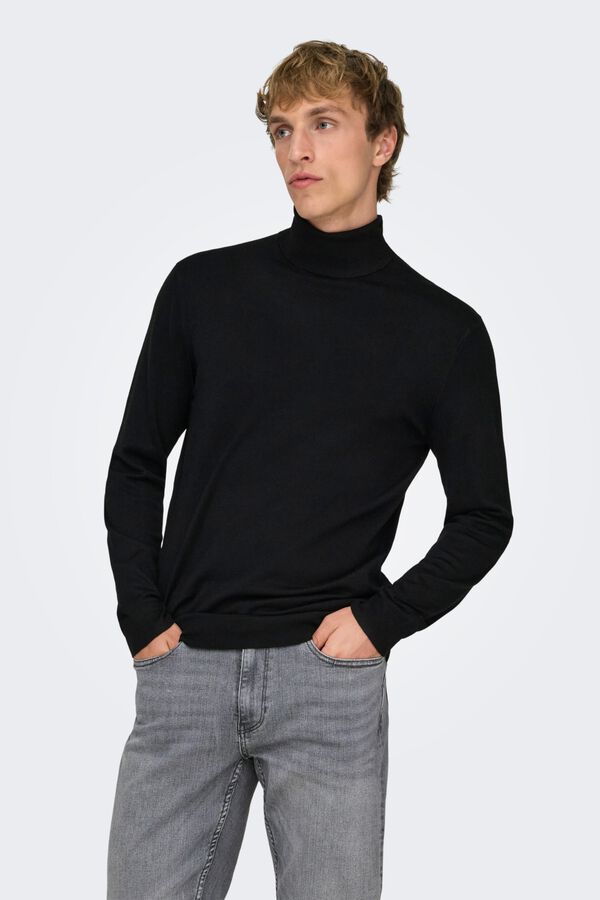 Only & Sons Camisola de gola alta regular fit preto