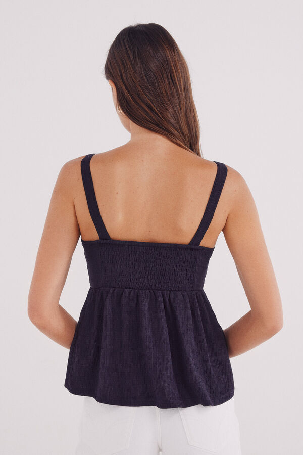 Springfield Top de crochet combinado azul