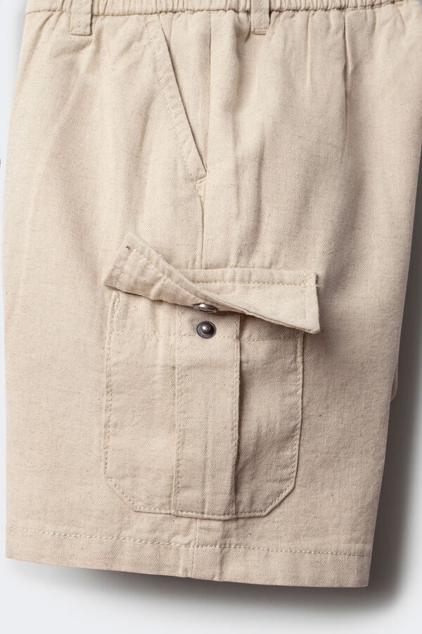 Springfield Kids Shorts cargo de linho para meninos branco