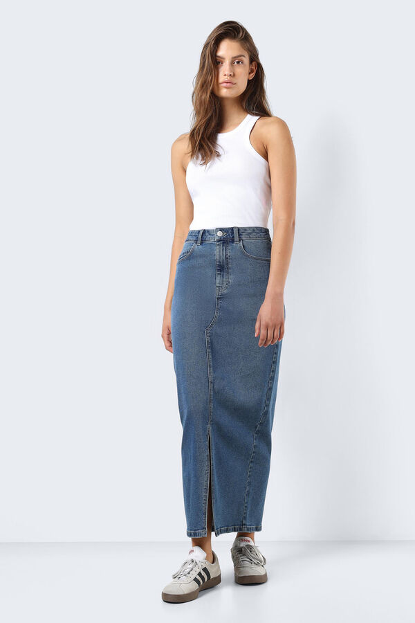 Noisy May Saia comprida denim azul