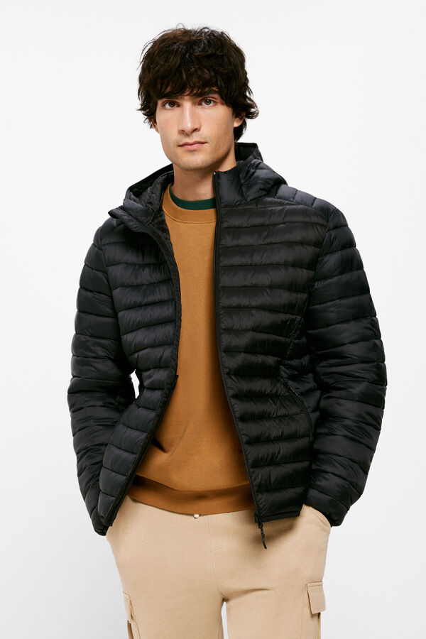 Springfield Casaco acolchoado capuz preto