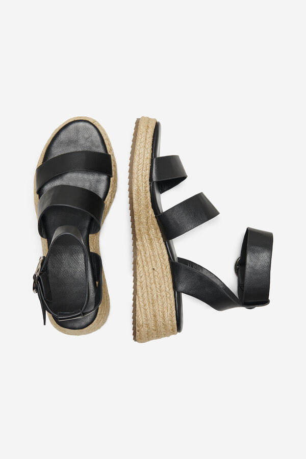 Only Sandalia plataforma esparto negro
