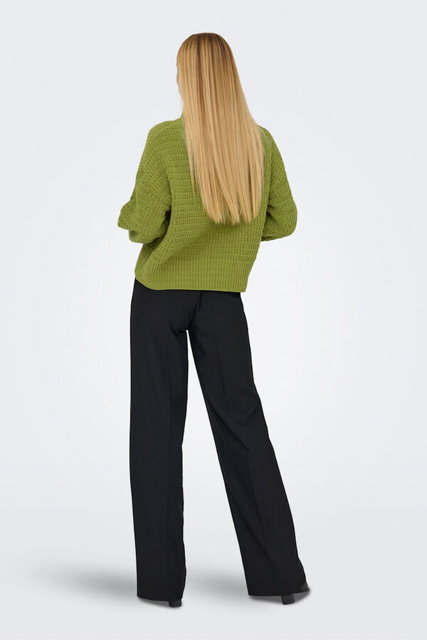 Only Camisola pointelle de gola alta preto