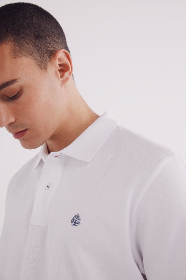 Springfield Polo piqu&eacute; b&aacute;sico regular fit branco