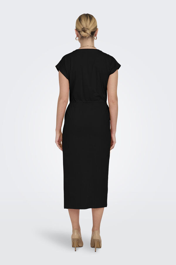JDY Vestido midi escote V negro