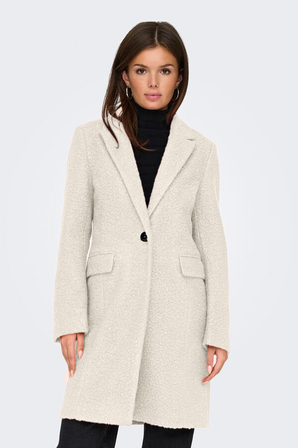 Only Abrigo con solapas blanco
