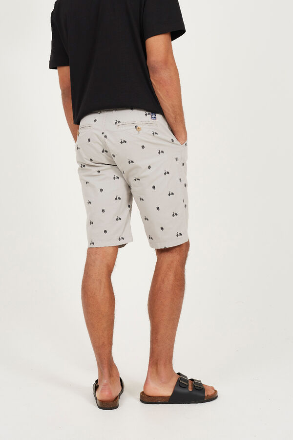 Brave Soul Shorts estampado com cinco bolsos cinzento