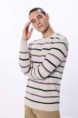 Springfield Su&eacute;ter estruturado listrado cinzento