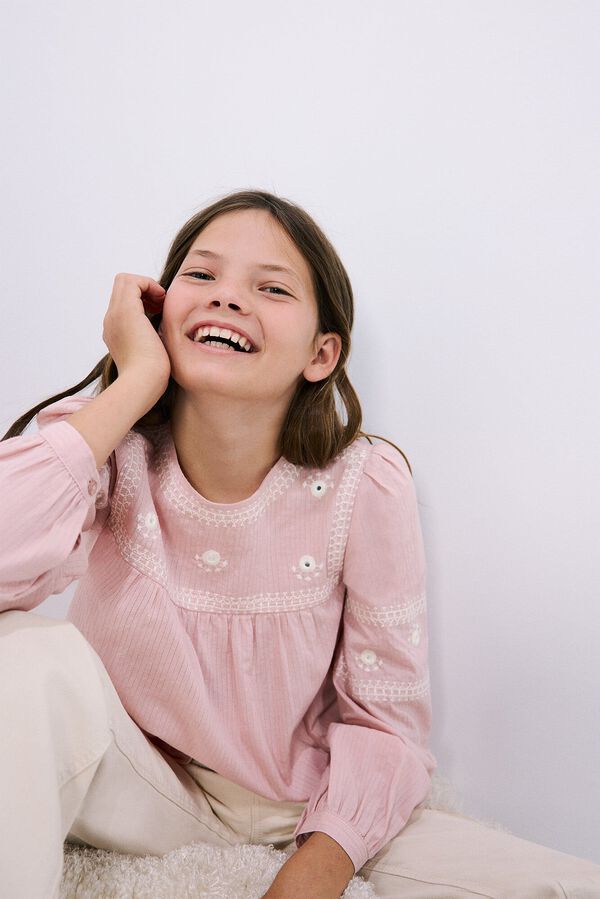 Springfield Kids Blusa bordados ni&ntilde;a rosa