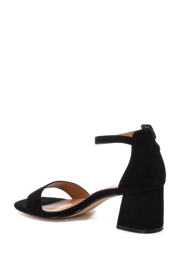 Refresh Zapatos antelina tac&oacute;n ancho negro