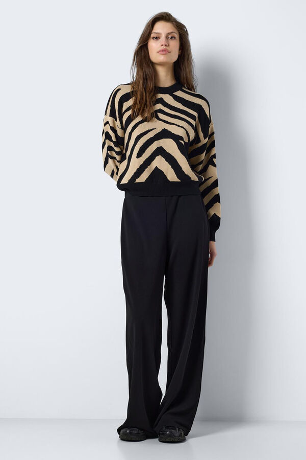 Noisy May Jersey en punto de jacquard negro