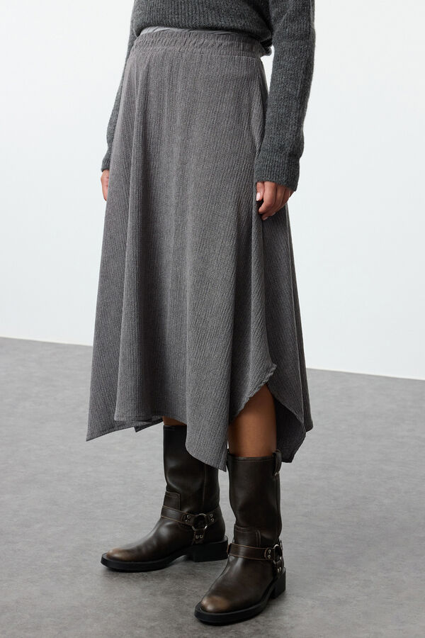 Trendyol Saia midi saia cinzento