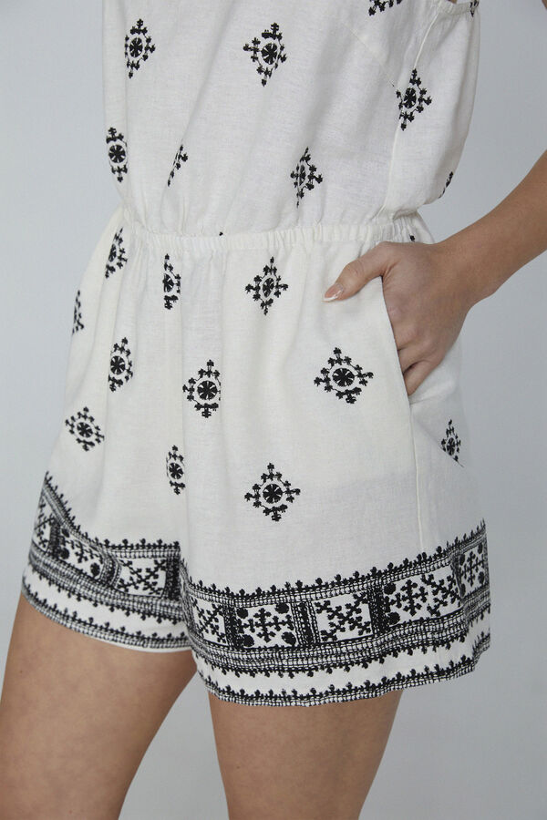 Only Mono corto lino blanco