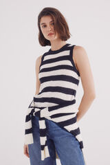 Springfield Top de malha riscas azul