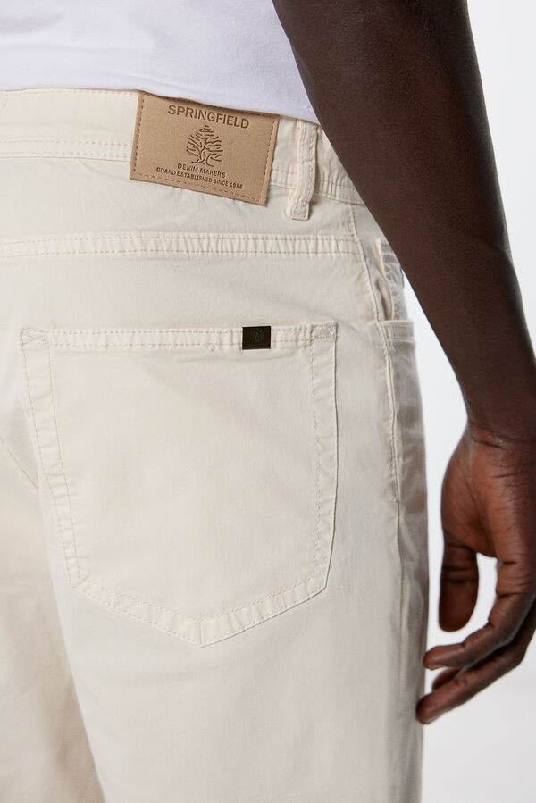 Springfield Bermuda ligera color slim fit blanco