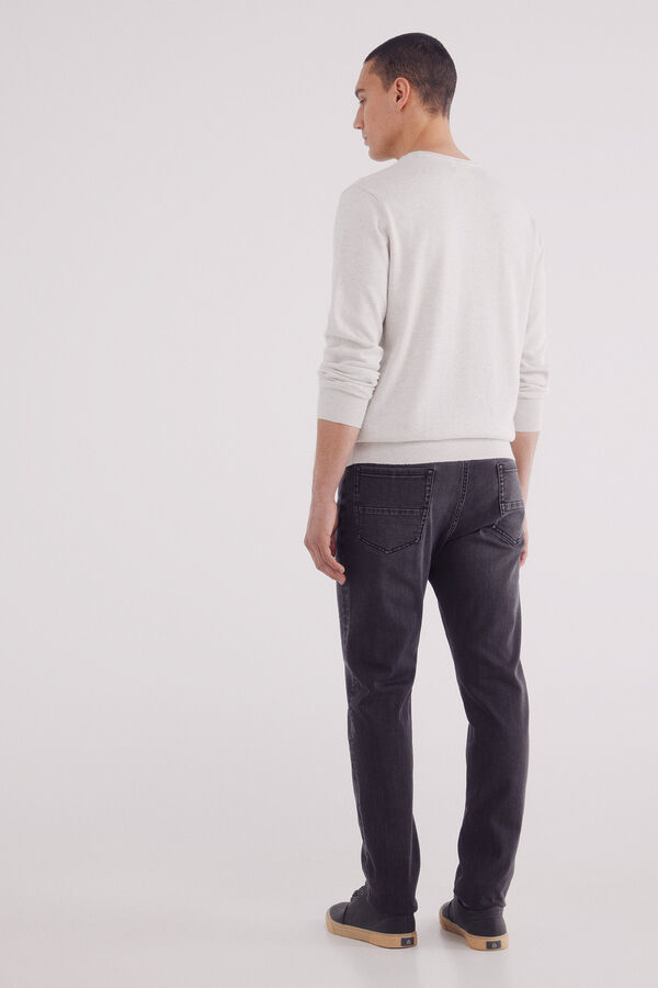 Springfield Cal&ccedil;a jeans preta justa cinzento