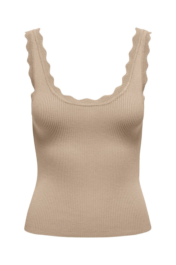 JDY Top de punto ondas beige