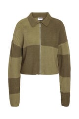 Noisy May casaco de malha com fecho-&eacute;clair verde