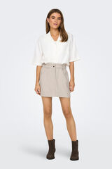 Only Saia curta paperbag castanho