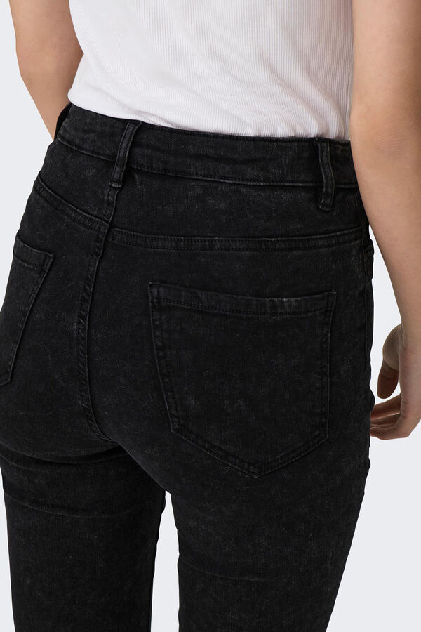 Only Jeans cigarro cintura alta  preto