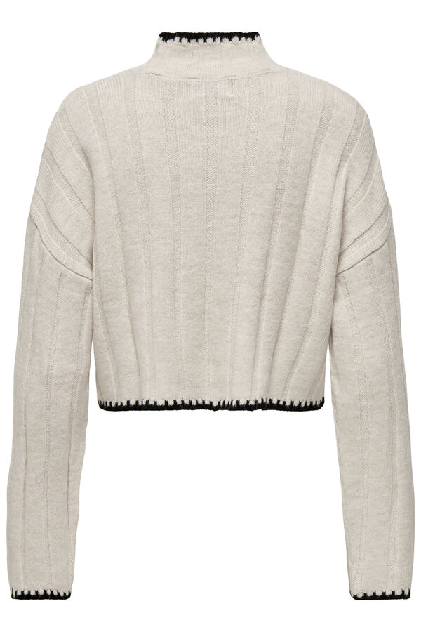 Only Jersey corto ribete en contraste gris