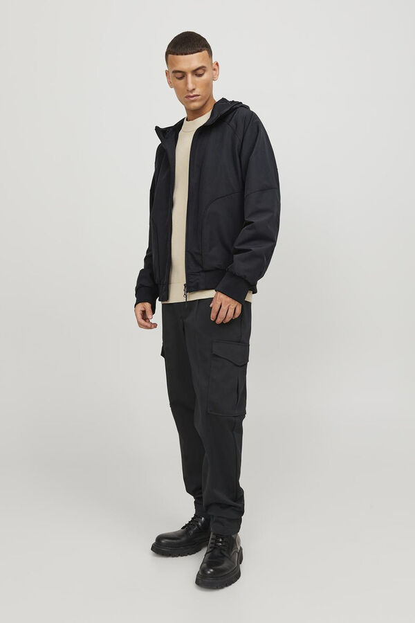 Jack & Jones Jaqueta bomber com capuz preto