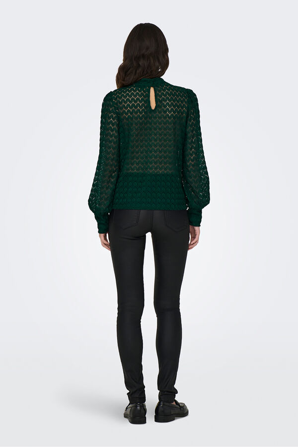 JDY Blusa de encaje turquesa