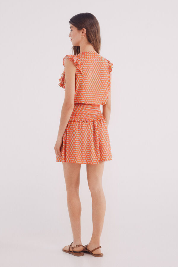 Springfield Falda goma nido de abeja estampada azul