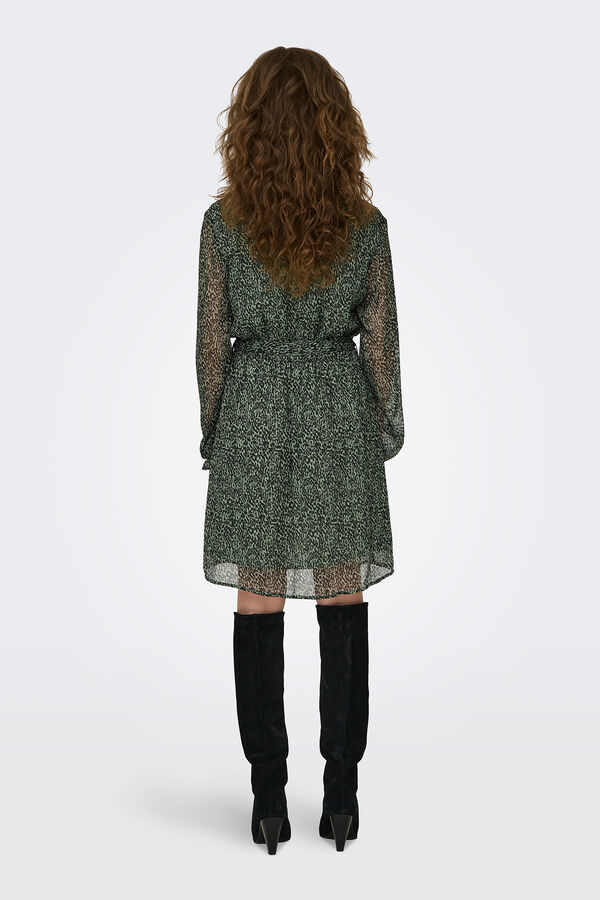 JDY Vestido de manga larga gris