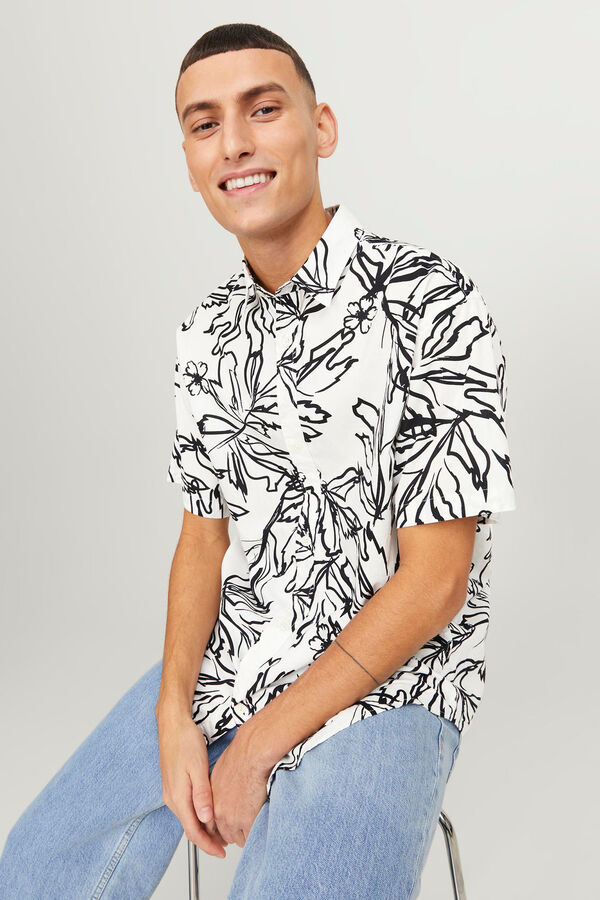 Jack & Jones Camisa estampada manga corta blanco