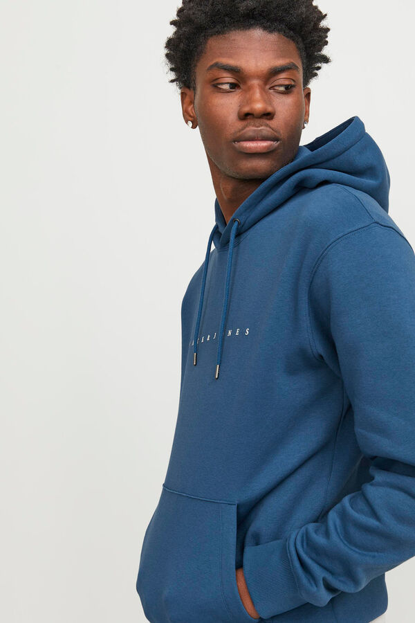 Jack & Jones Sweatshirt com capuz padr&atilde;o azul
