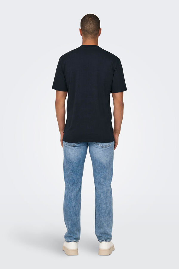 Only & Sons T-shirt b&aacute;sica preto