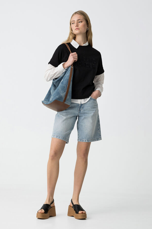 Tiffosi Shorts jeans boyfriend azul
