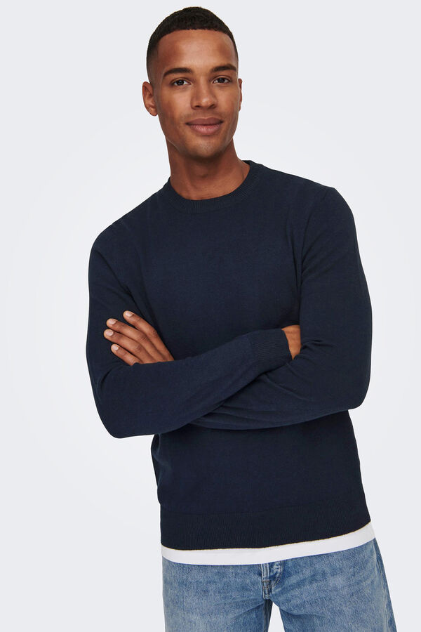Only & Sons Jersey cuello redondo azul